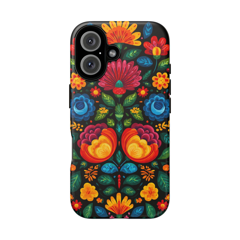 Floral Folk Art Tough Phone Case — Colorful Protective iPhone Cover