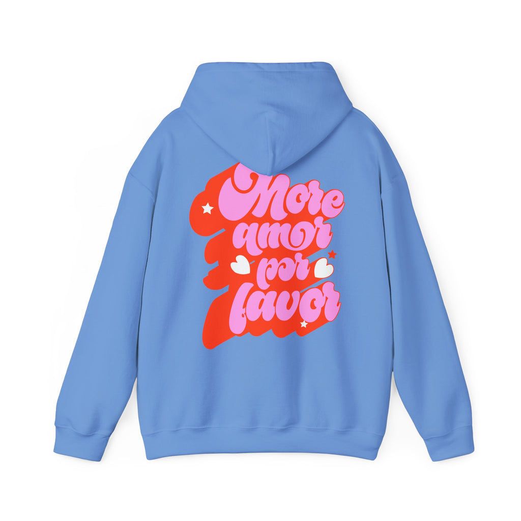 More Amor Por Favor Hoodie — Retro Pink & Red Heart Graphic Pullover