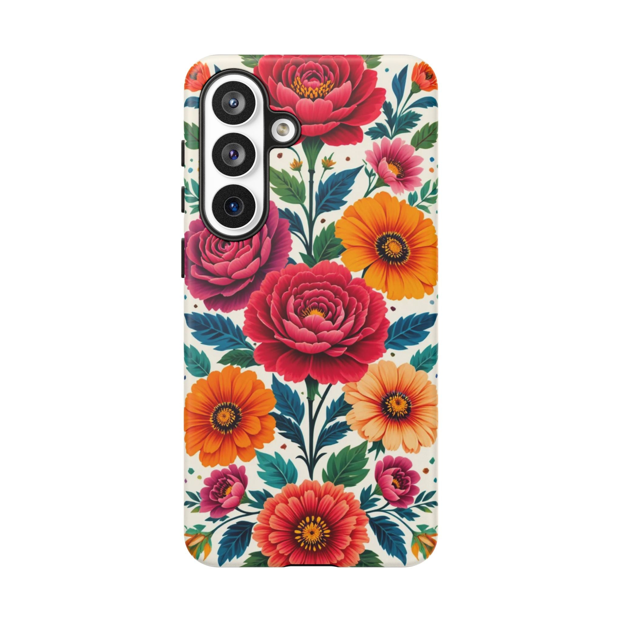 Floral Tough Case — Vibrant Rose & Marigold Phone Case