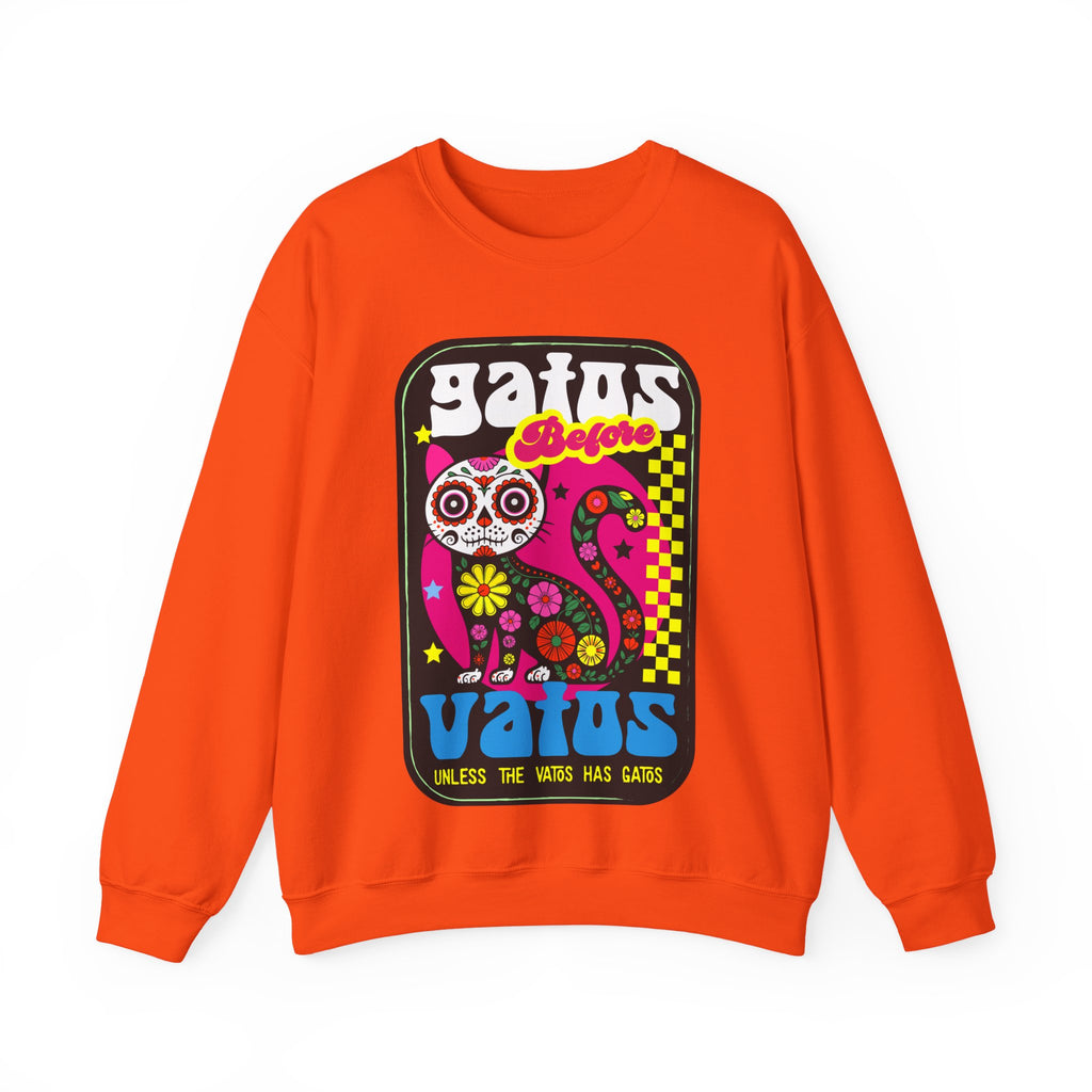 Gatos Vatos Day of the Dead Cat Crewneck Sweatshirt