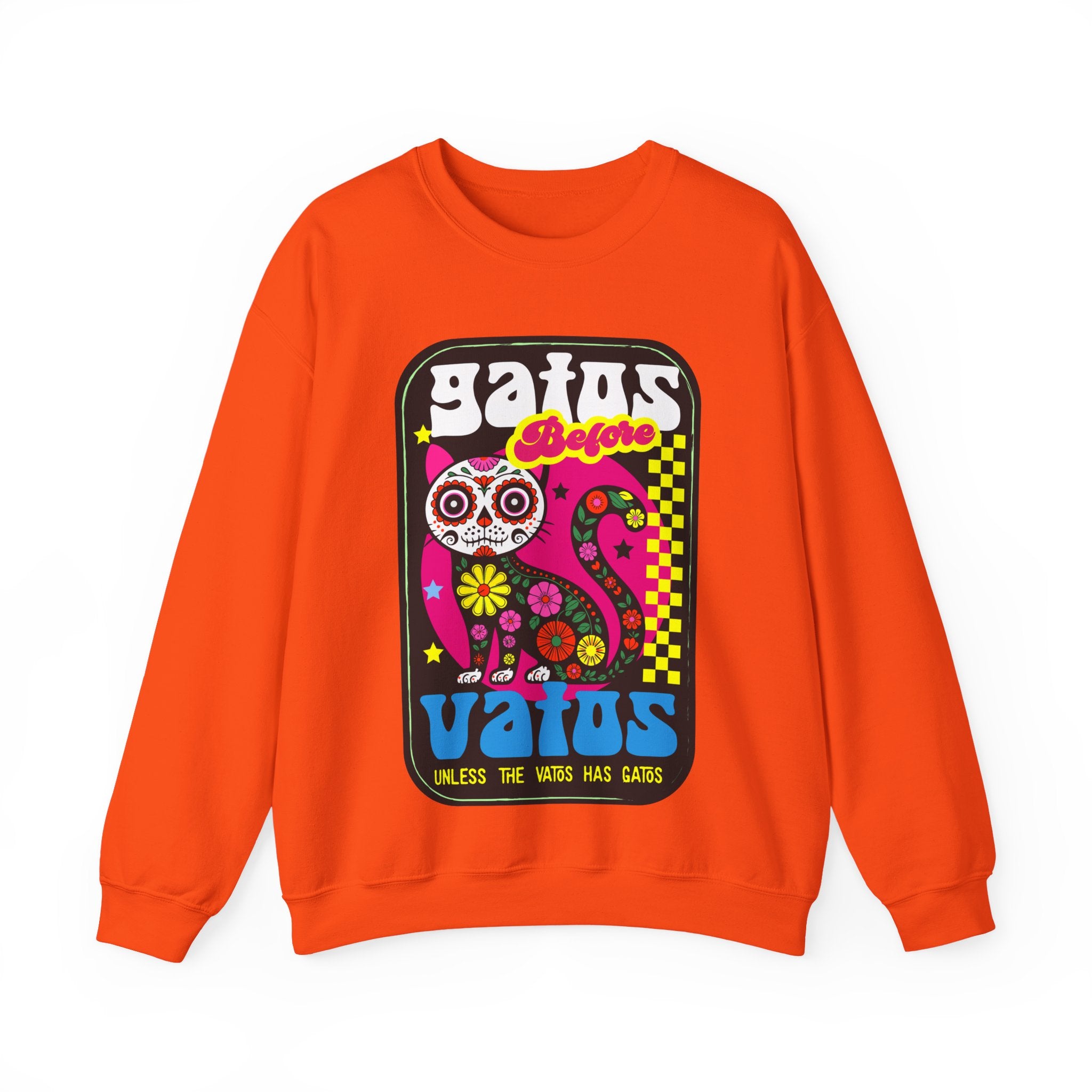 Gatos Vatos Day of the Dead Cat Crewneck Sweatshirt