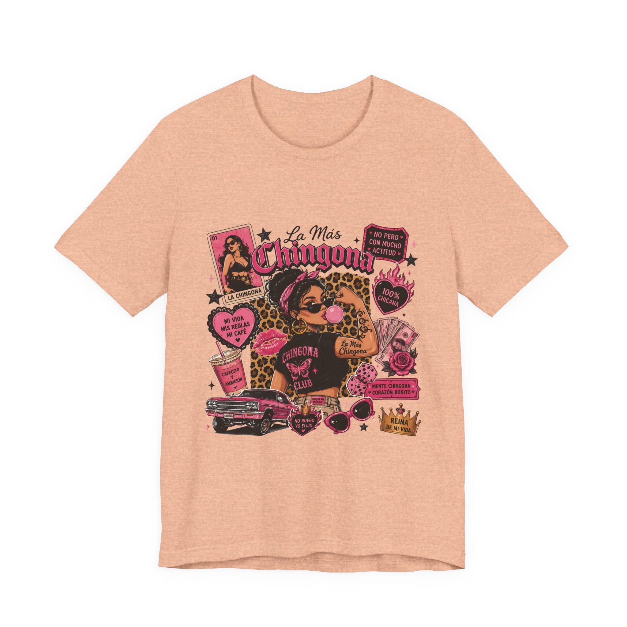 La Más Chingona Graphic Tee — Latina Pride Vintage Lowrider Design