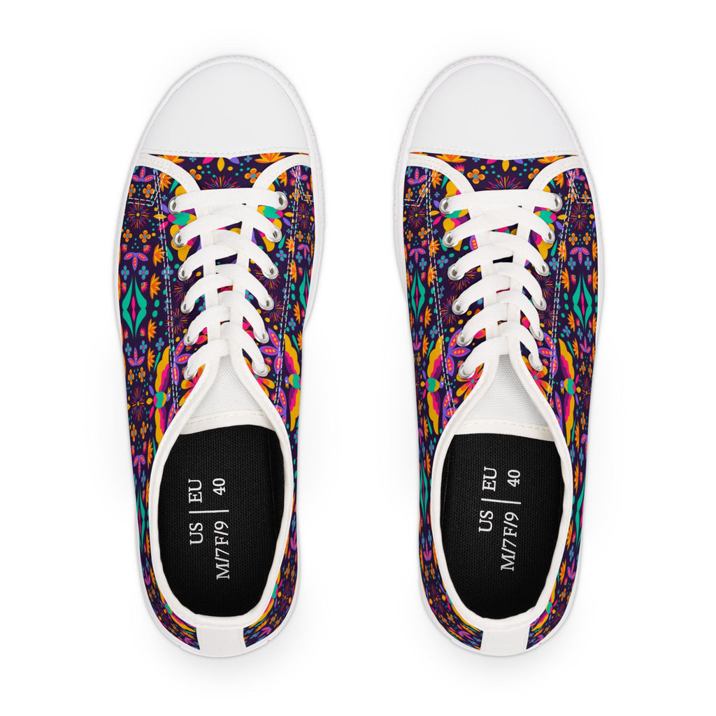 Low Top Sneakers — Colorful Boho Kaleidoscope Pattern for Women