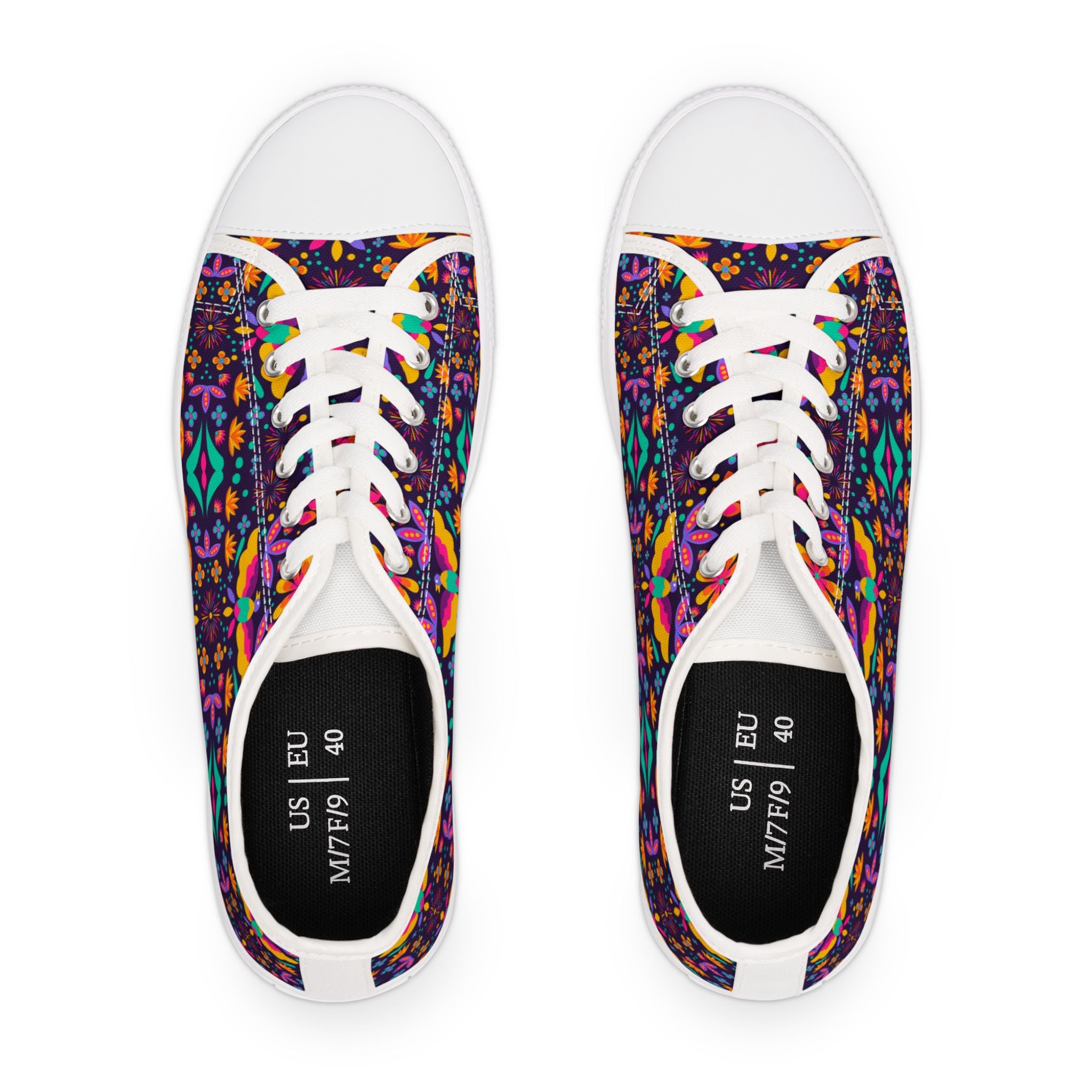 Low Top Sneakers — Colorful Boho Kaleidoscope Pattern for Women