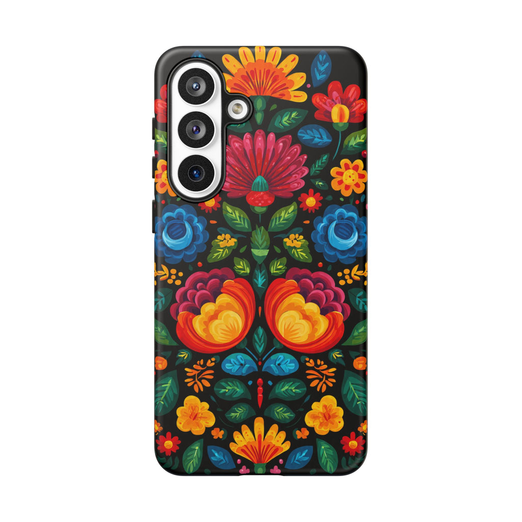 Floral Folk Art Tough Phone Case — Colorful Protective iPhone Cover