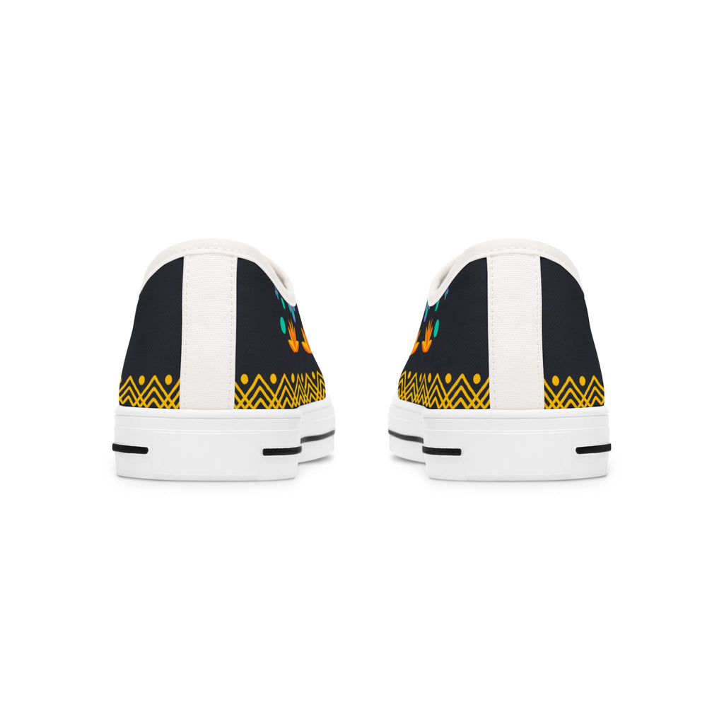 Floral Boho Low-Top Sneakers for Women — Colorful Ethnic Pattern