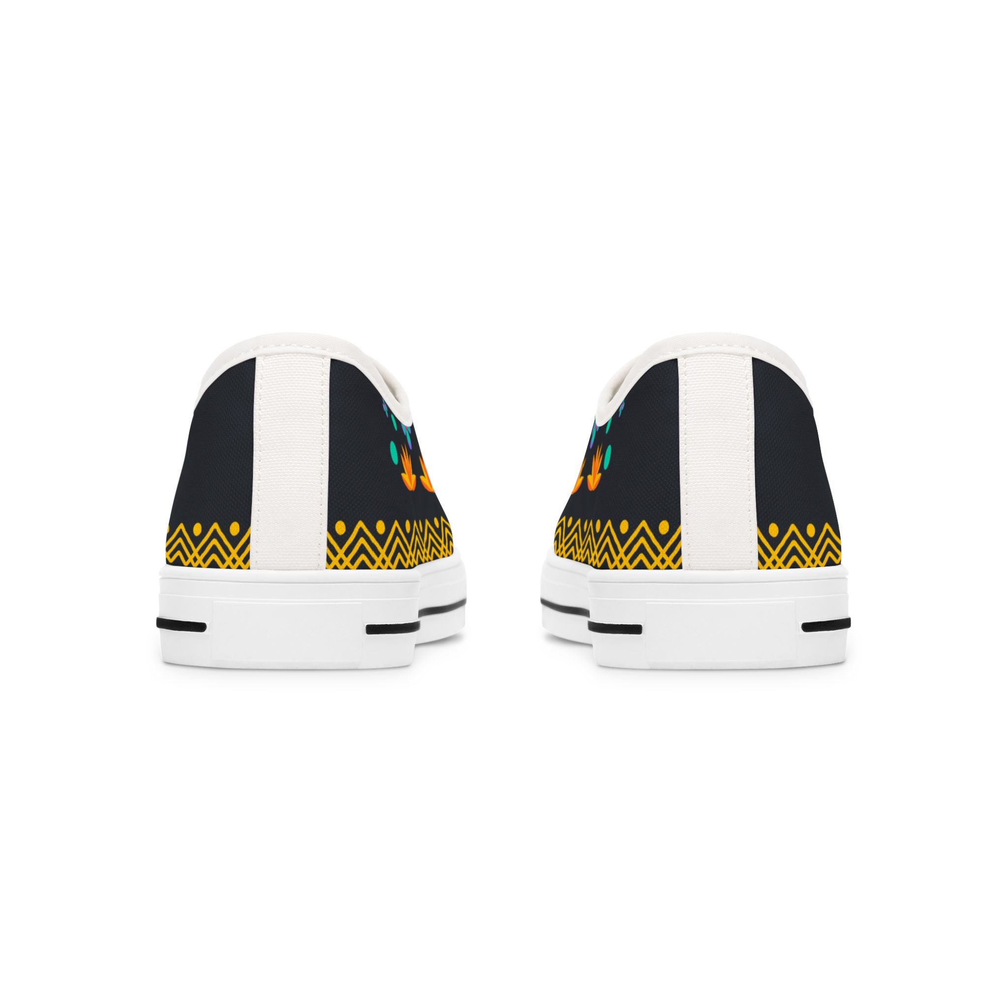 Floral Boho Low-Top Sneakers for Women — Colorful Ethnic Pattern