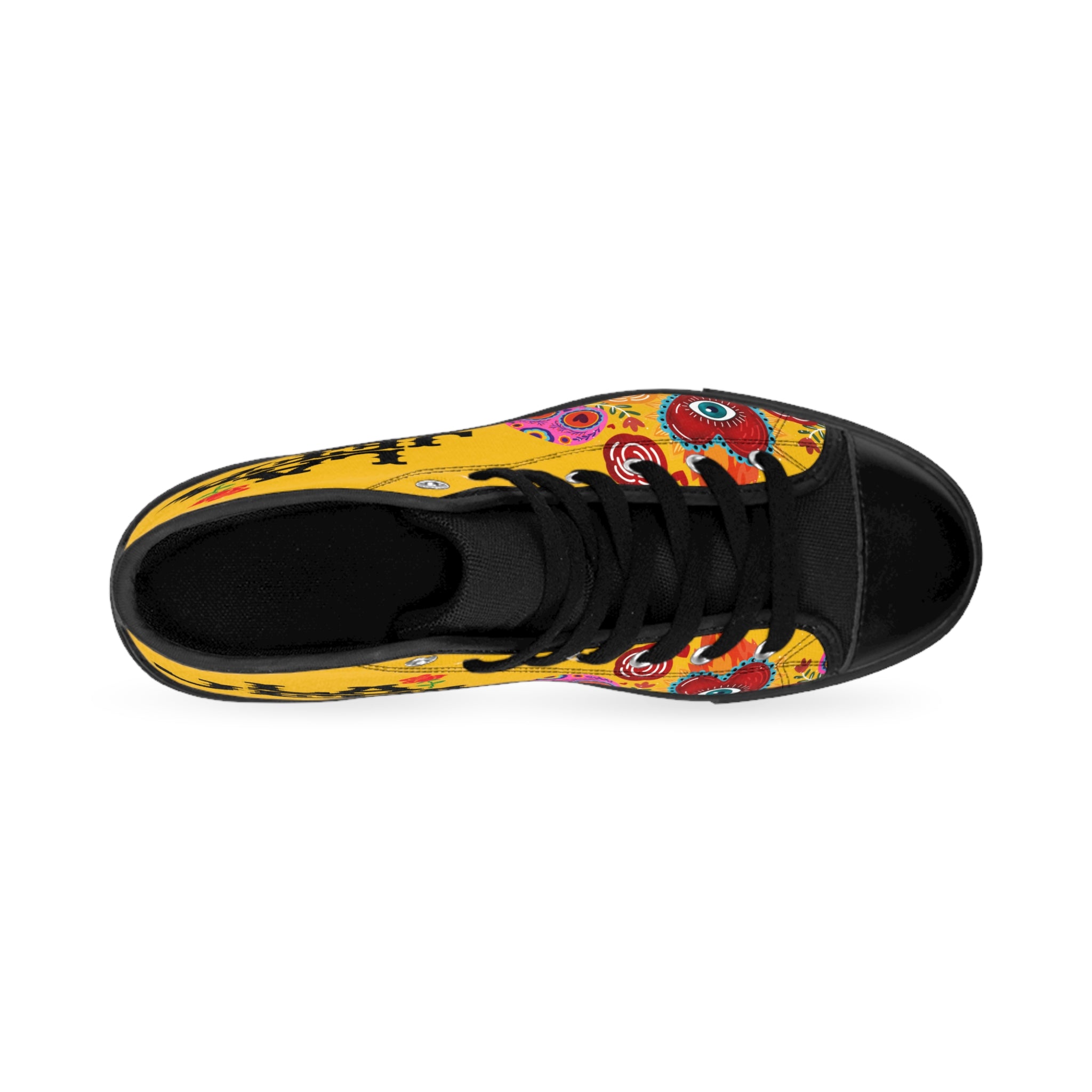 La Jefa Floral High-Top Sneakers — Women's Yellow Statement Shoes