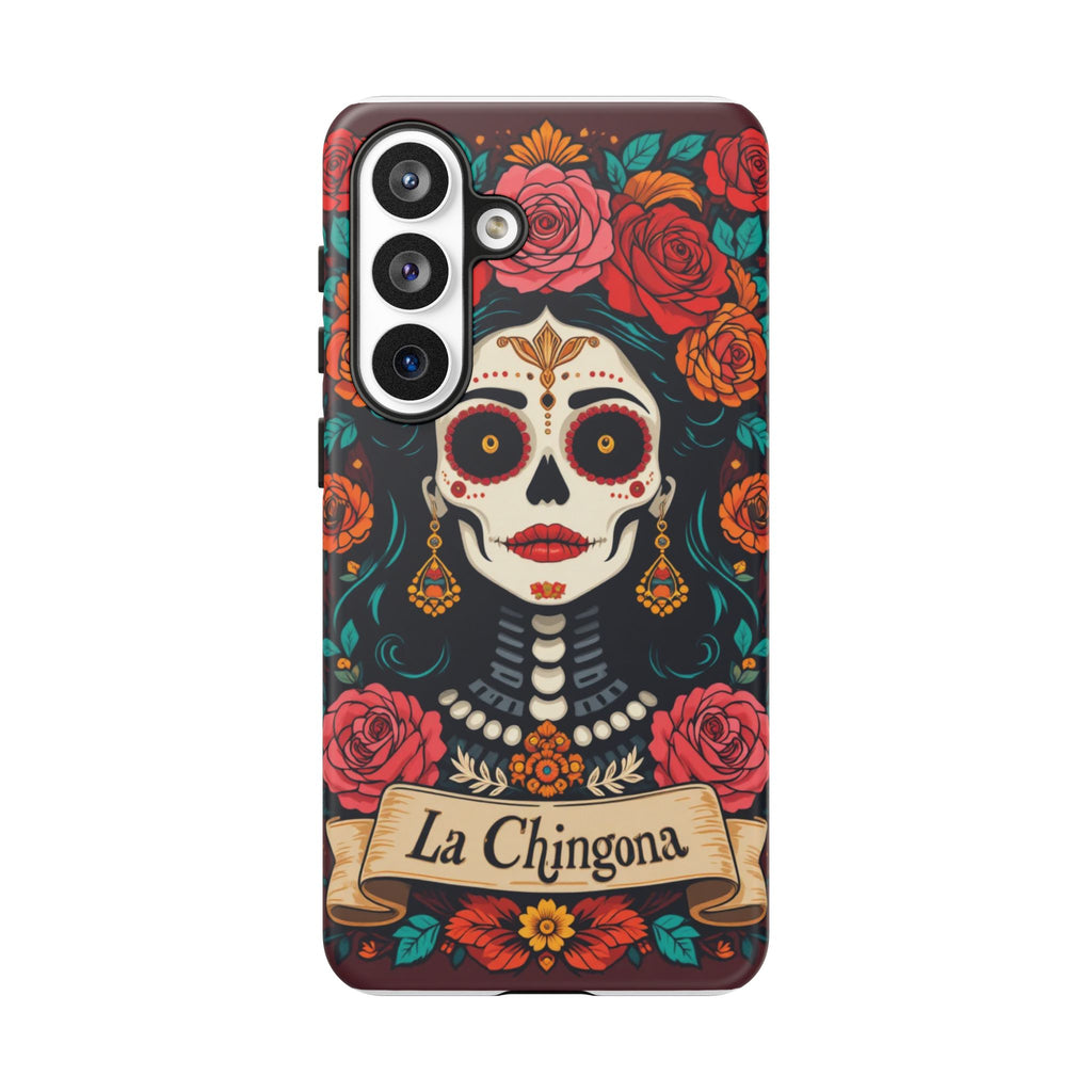 Phone Case — La Chingona Day of the Dead Sugar Skull Floral Design
