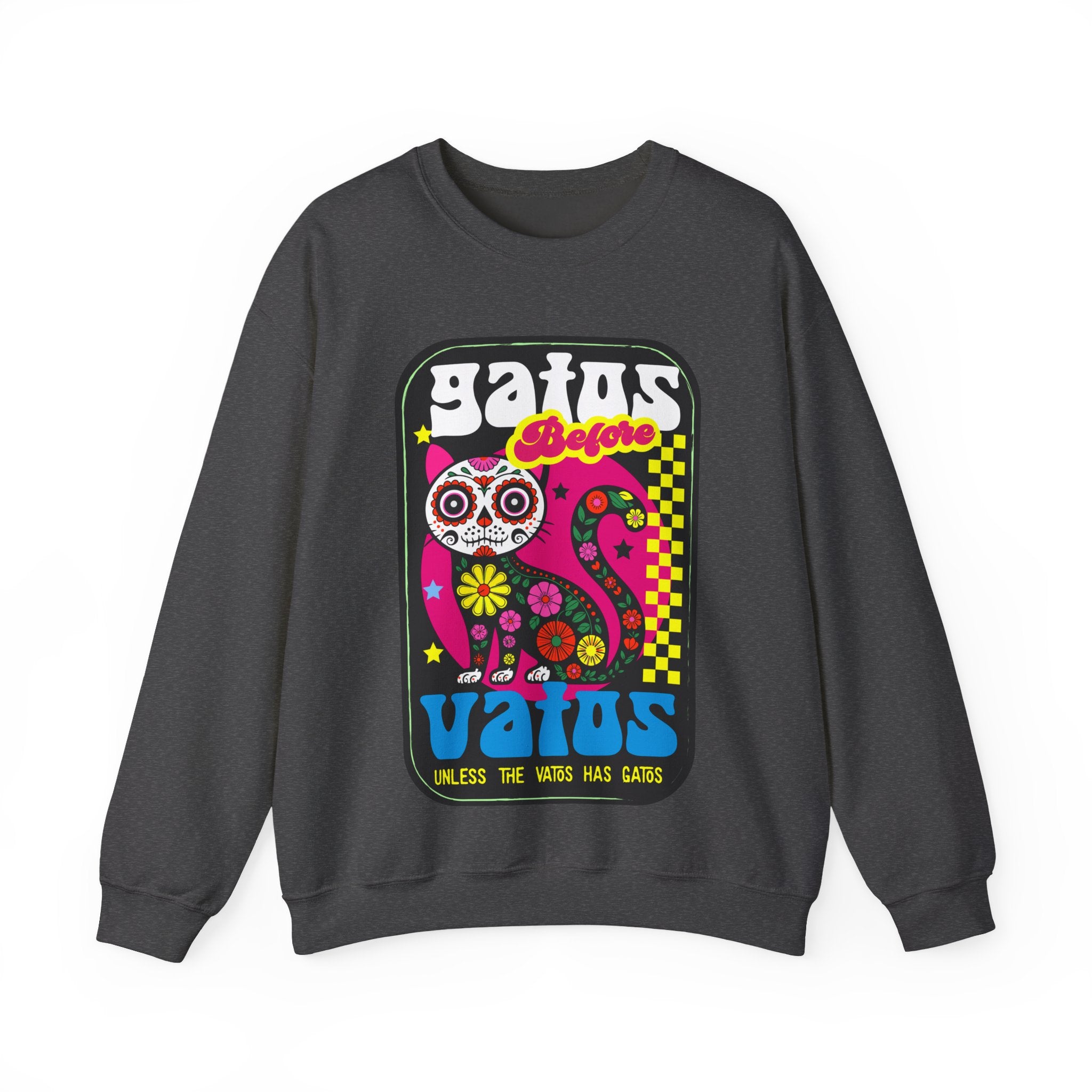 Gatos Vatos Day of the Dead Cat Crewneck Sweatshirt