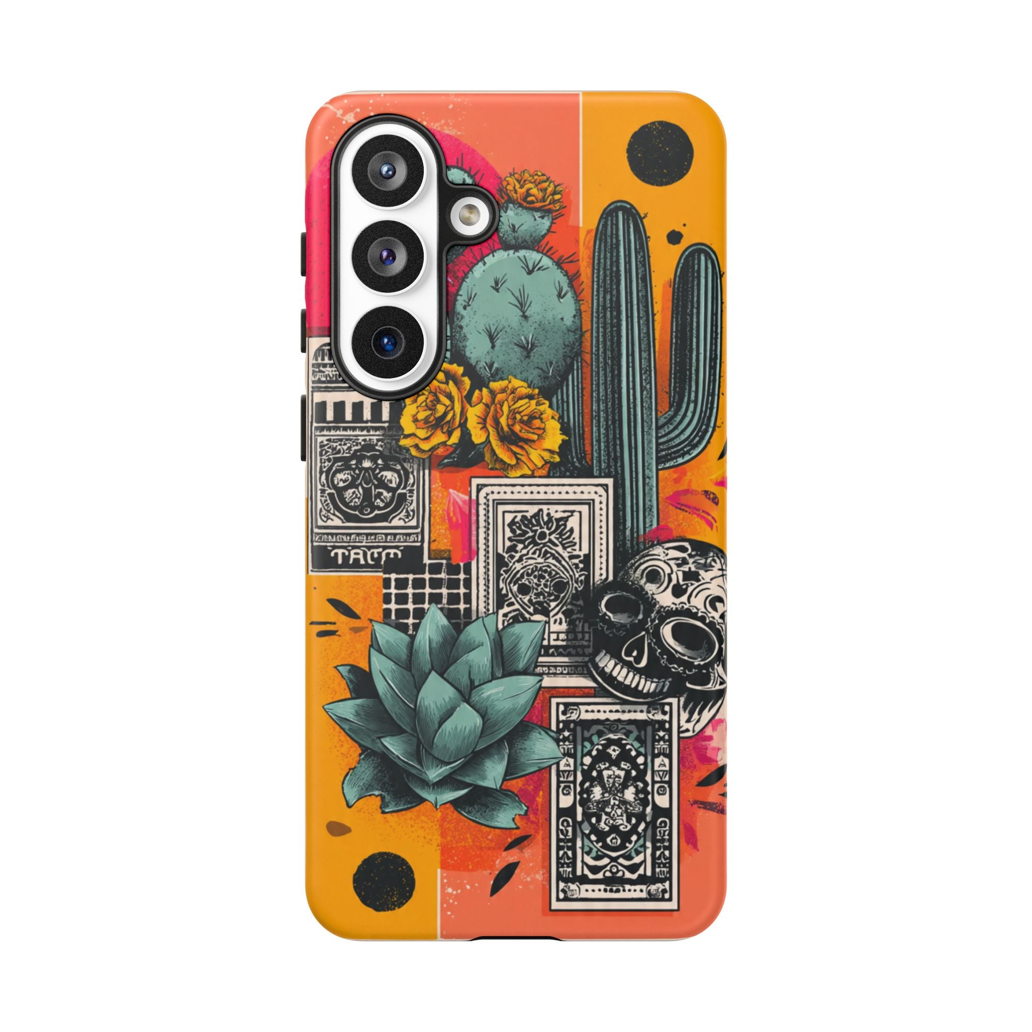 Desert Tarot Phone Case — Cactus, Succulent & Sugar Skull Protective Cover