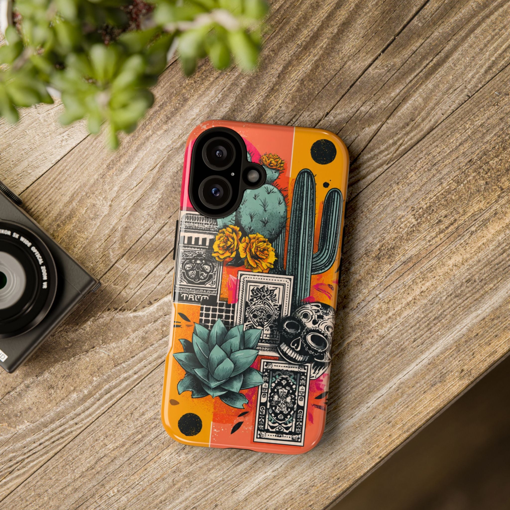 Desert Tarot Phone Case — Cactus, Succulent & Sugar Skull Protective Cover