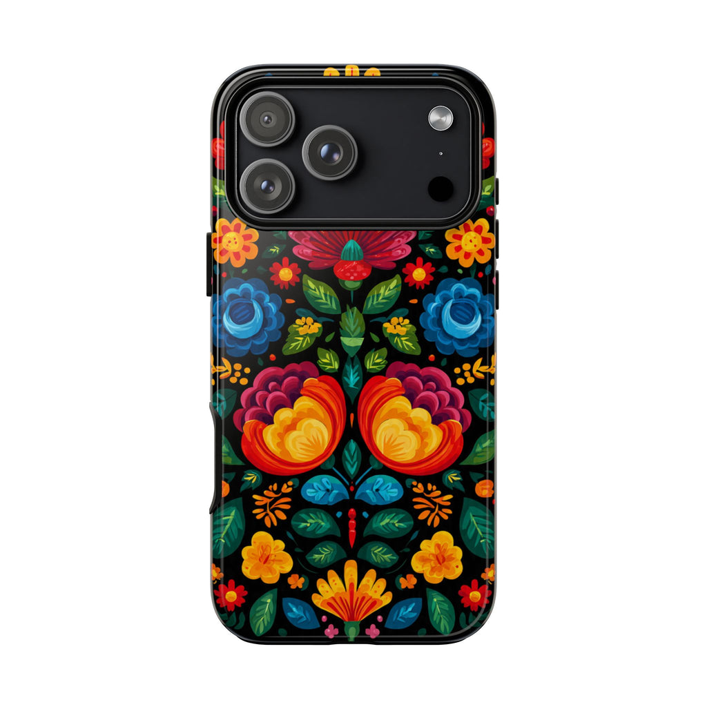 Floral Folk Art Tough Phone Case — Colorful Protective iPhone Cover