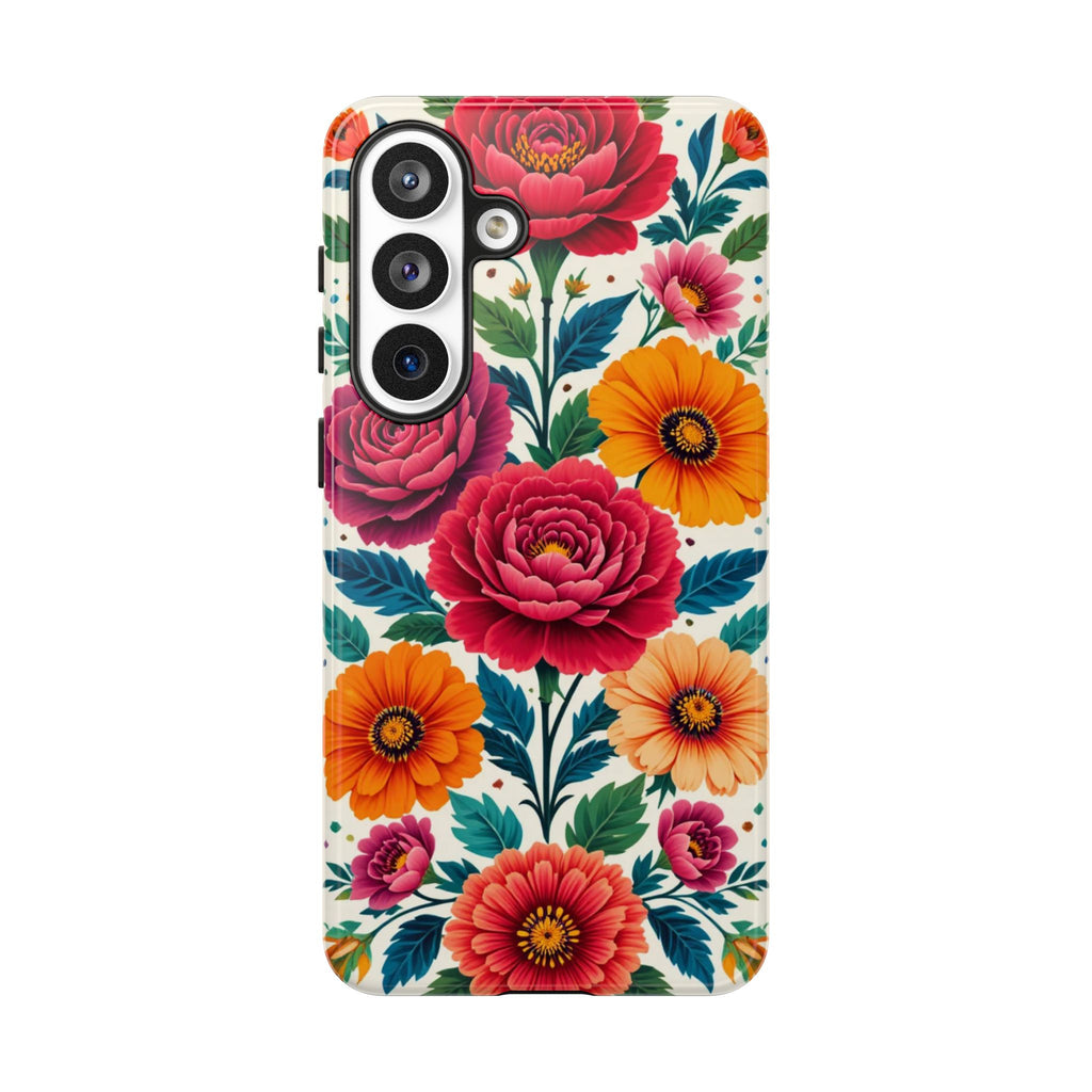 Floral Tough Case — Vibrant Rose & Marigold Phone Case