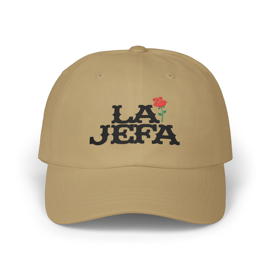 La Jefa Dad Cap – Embroidered Floral "La Jefa" Baseball Hat