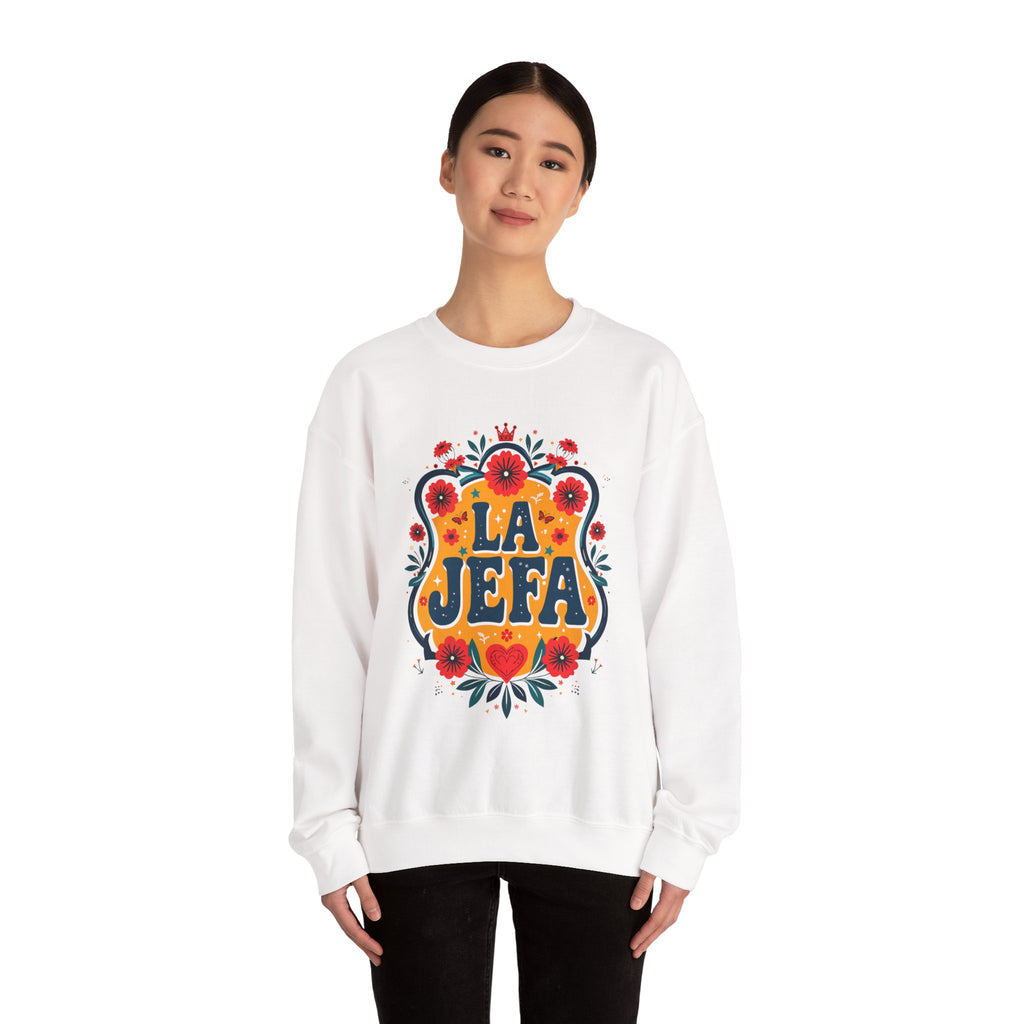 Crewneck Sweatshirt — "La Jefa" Floral Graphic