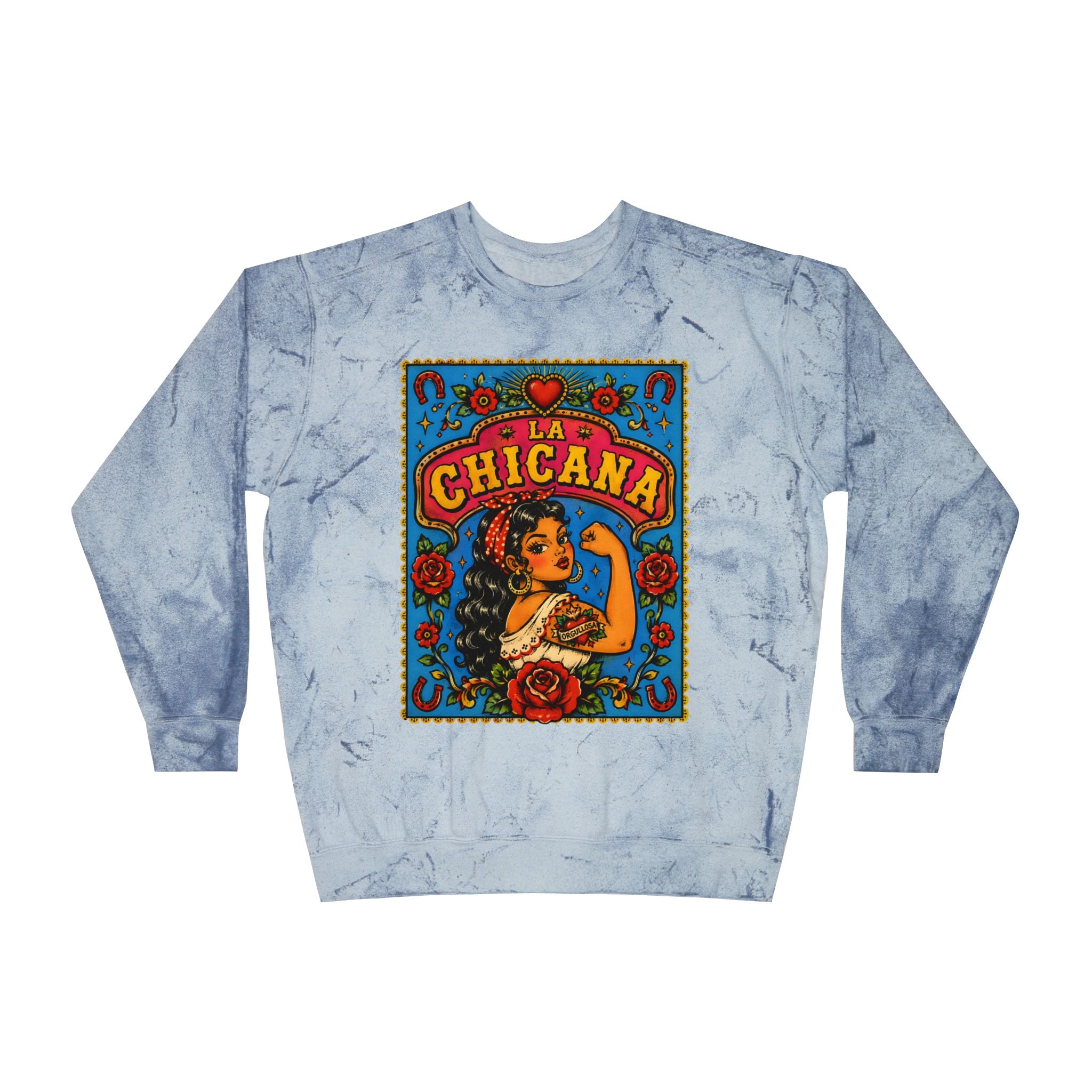 La Chicana Color Blast crewneck fern - one of a kind vintage chicana pullover gift