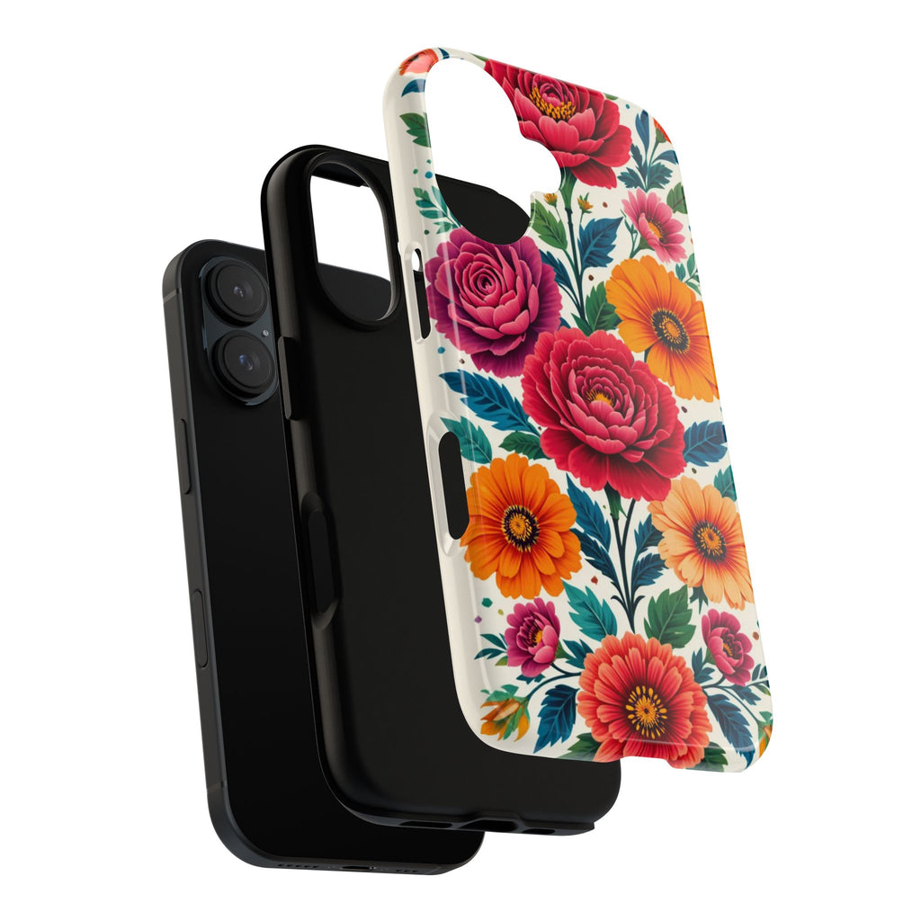 Floral Tough Case — Vibrant Rose & Marigold Phone Case