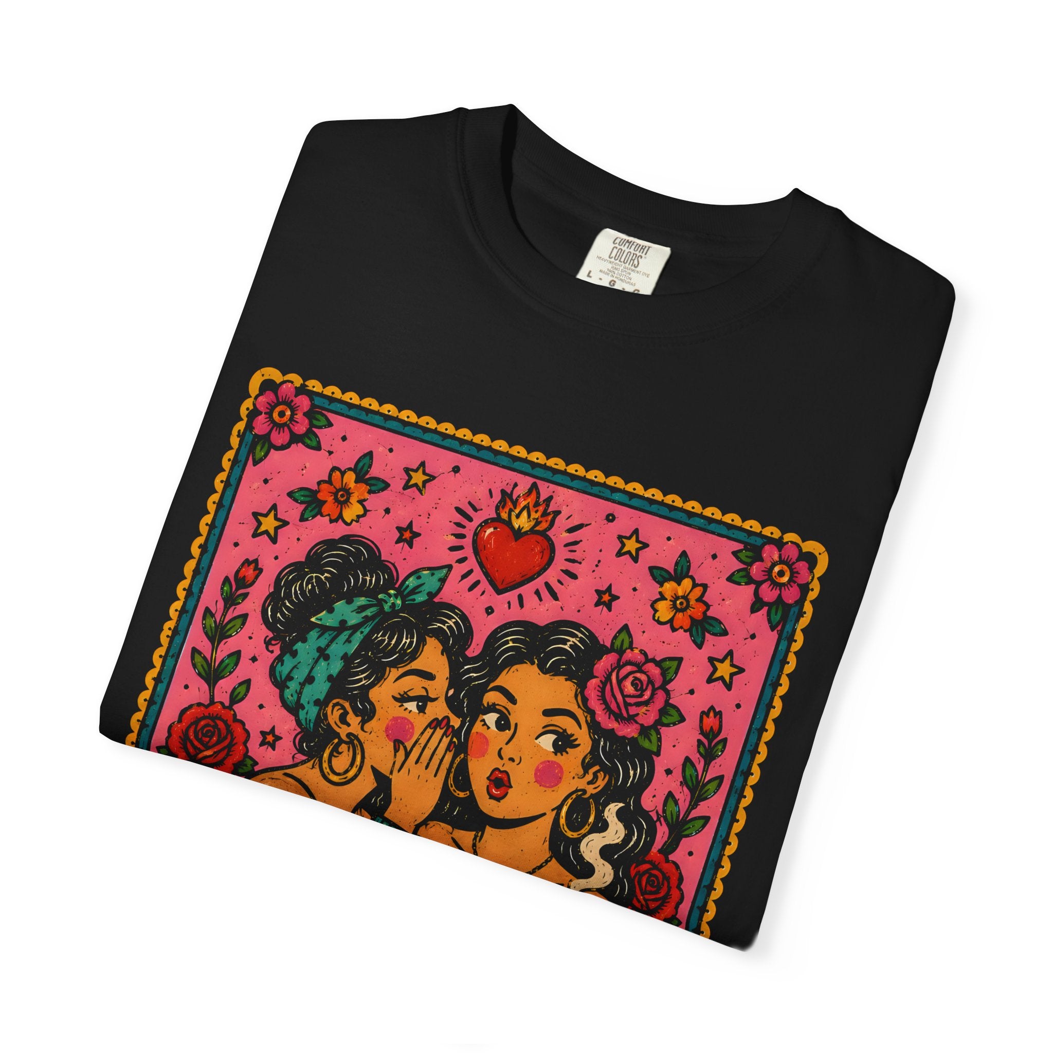Cafecito y Chisme T-Shirt — Retro Latina Coffee Gossip Graphic Tee