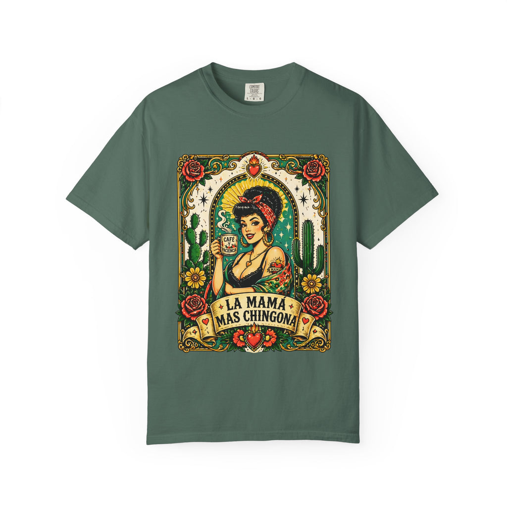 La Mama Más Chingona T-Shirt — Vintage Mexican Lotería Style Graphic Tee