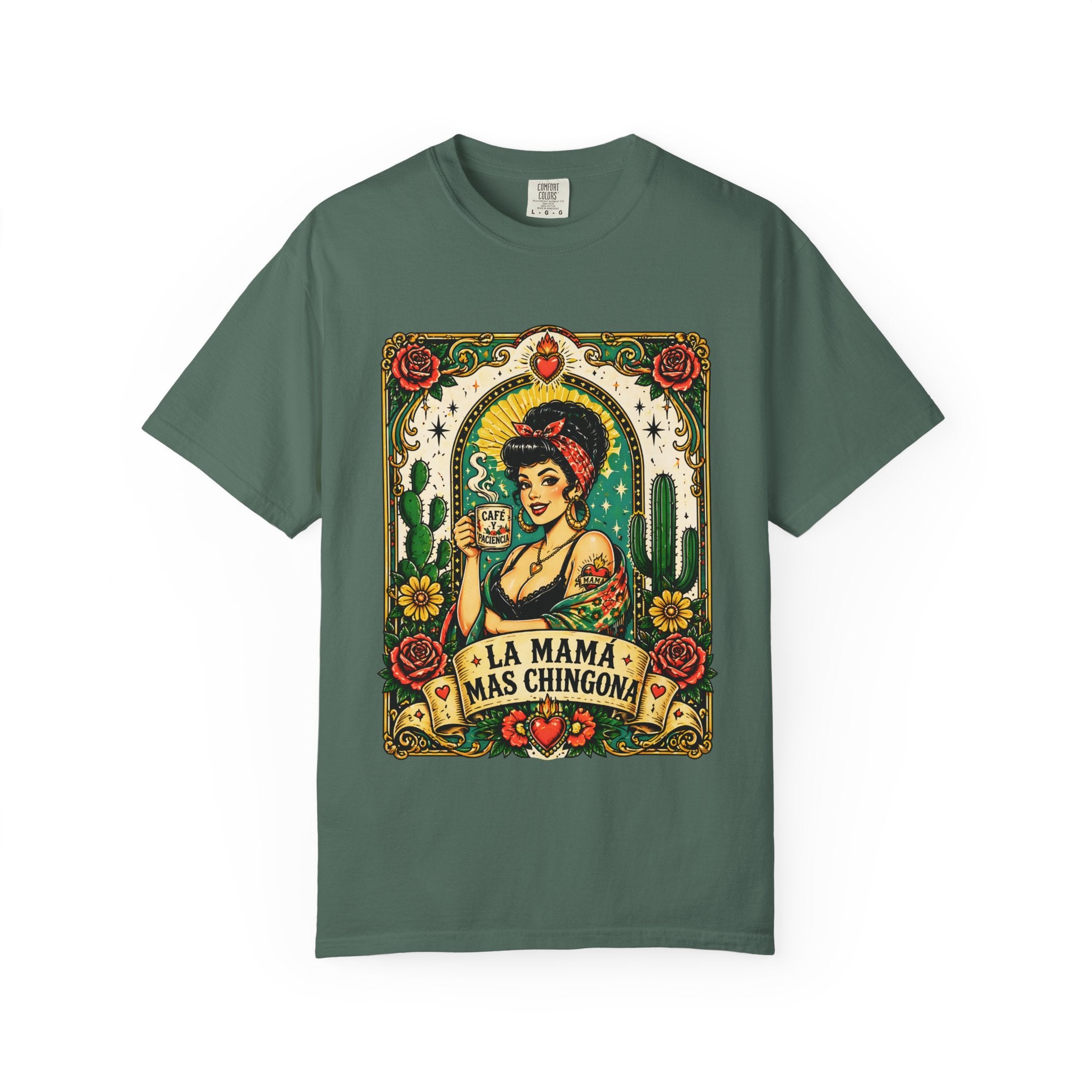 La Mama Más Chingona T-Shirt — Vintage Mexican Lotería Style Graphic Tee