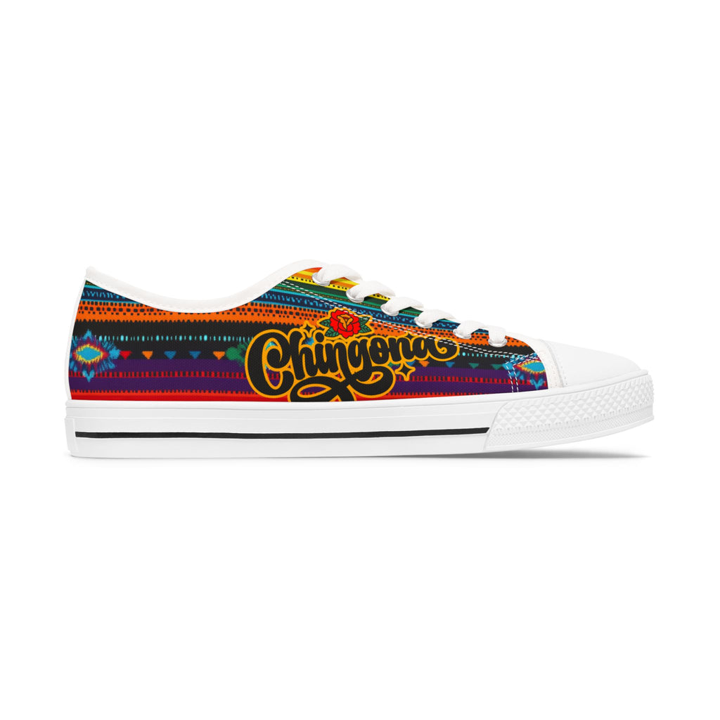 Women's Low Top Sneakers — Colorful 'Chingona' Aztec Print Casual Sneakers
