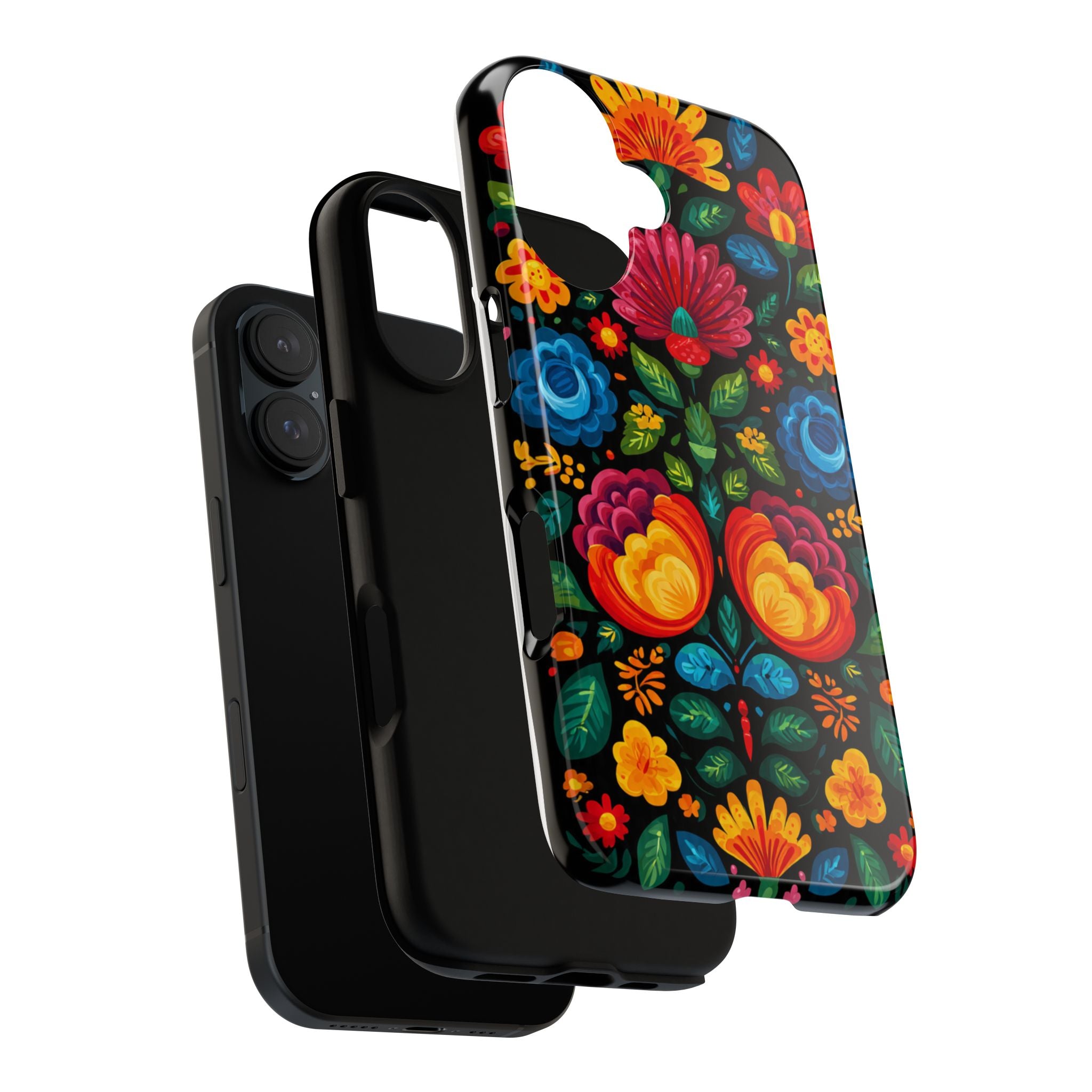 Floral Folk Art Tough Phone Case — Colorful Protective iPhone Cover