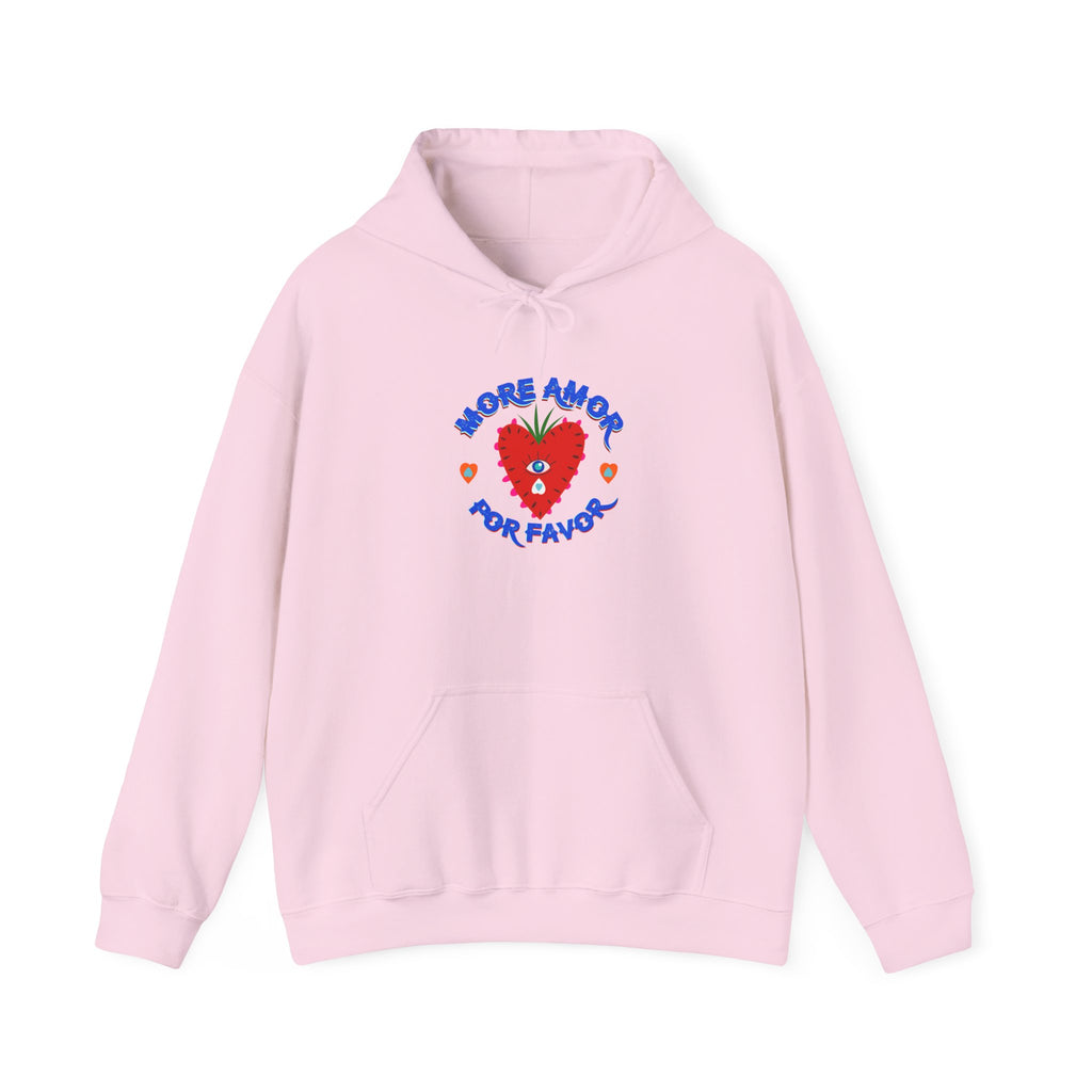 Hoodie — 'More Amor Por Favor' Cute Heart Graphic Pullover