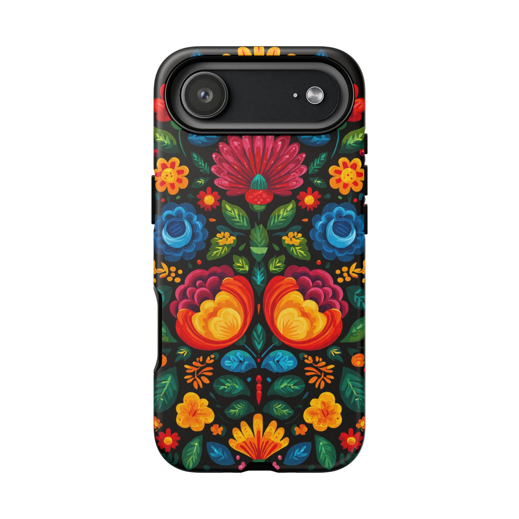 Floral Folk Art Tough Phone Case — Colorful Protective iPhone Cover