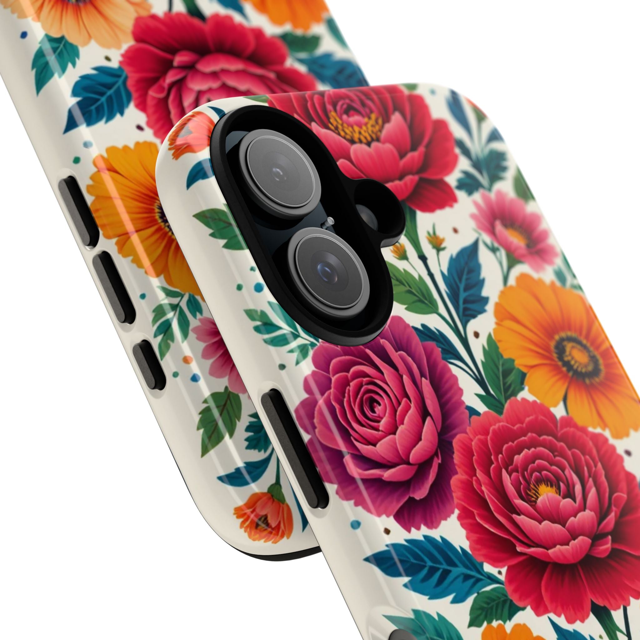 Floral Tough Case — Vibrant Rose & Marigold Phone Case