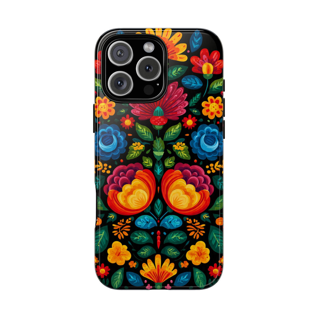 Floral Folk Art Tough Phone Case — Colorful Protective iPhone Cover