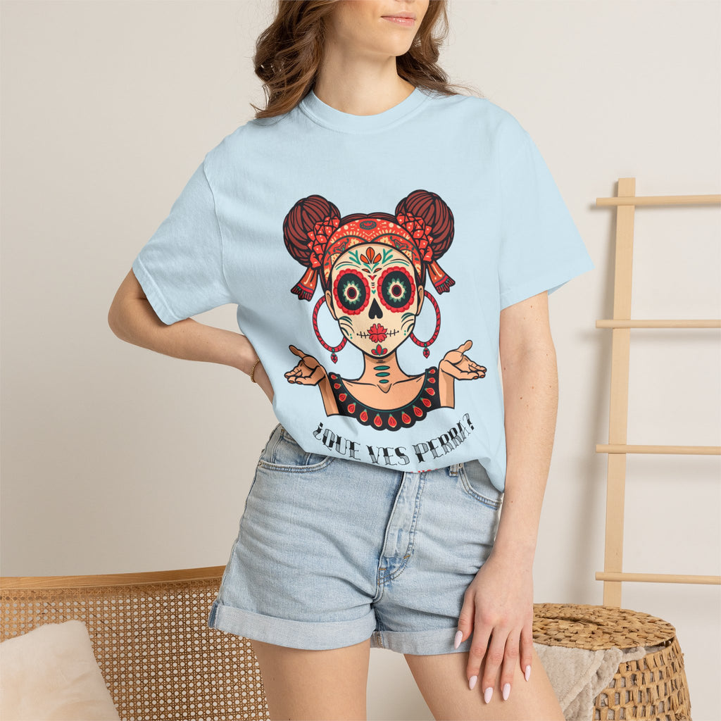 T-Shirt — Día de los Muertos Sugar Skull Girl “Hold My Hoops” Graphic Tee