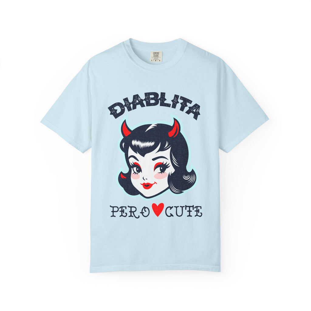 Diablita Pero Cute T-Shirt — Retro Devil Girl Graphic Tee