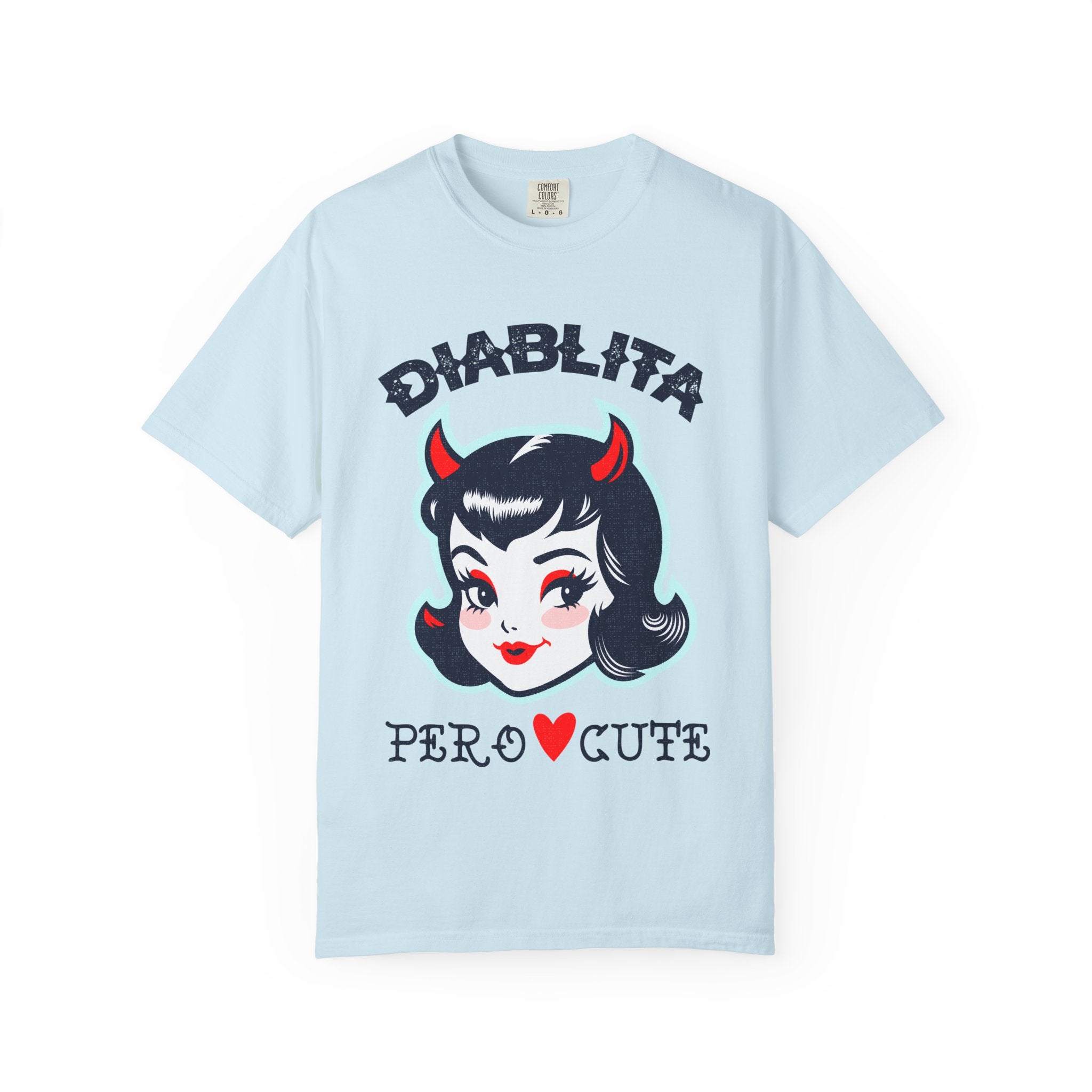 Diablita Pero Cute T-Shirt — Retro Devil Girl Graphic Tee