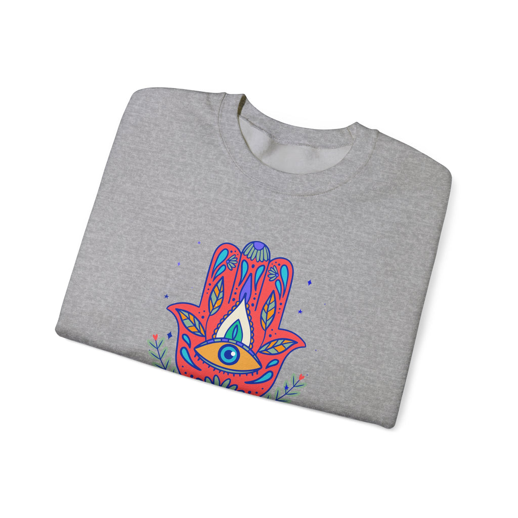 Hamsa Eye Sweatshirt – "Tu y tu Pinche vibra me la pelan" Graphic Crewneck