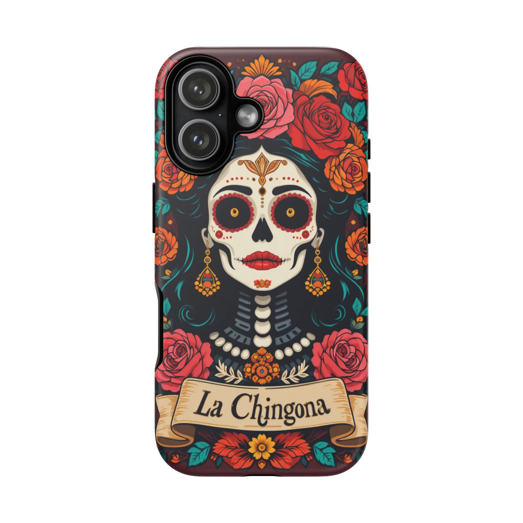Phone Case — La Chingona Day of the Dead Sugar Skull Floral Design