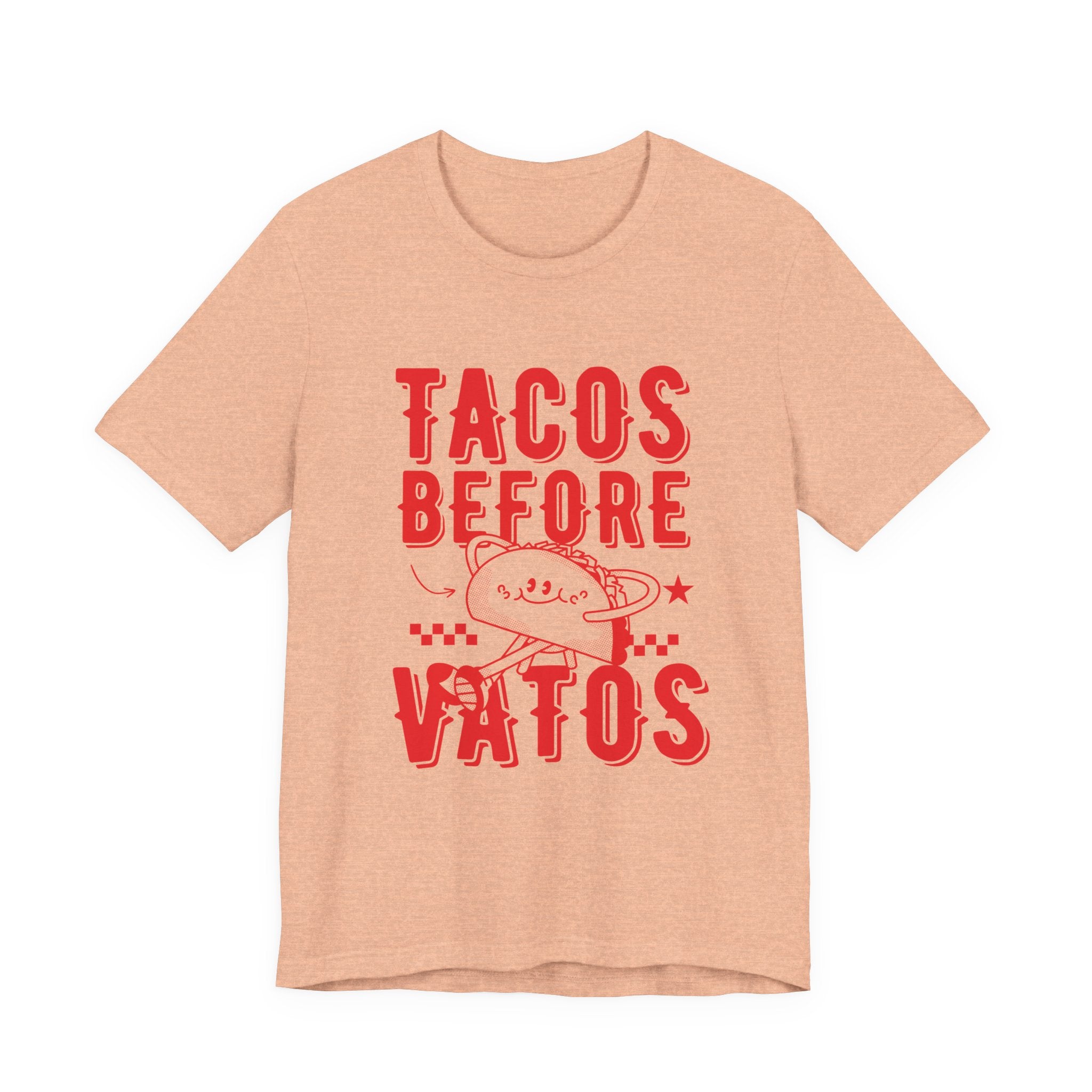 Tacos Before Vatos Graphic Tee | Retro 70s Latina Streetwear Shirt