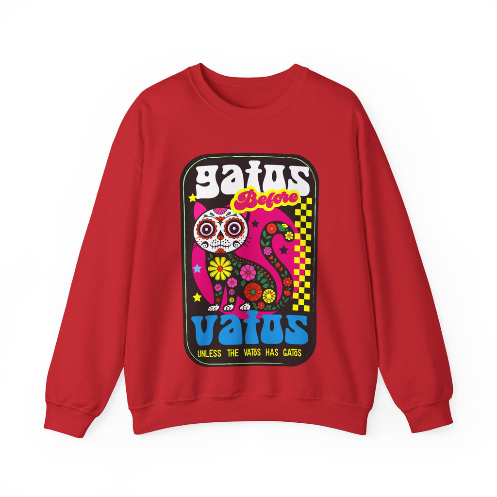 Gatos Vatos Day of the Dead Cat Crewneck Sweatshirt