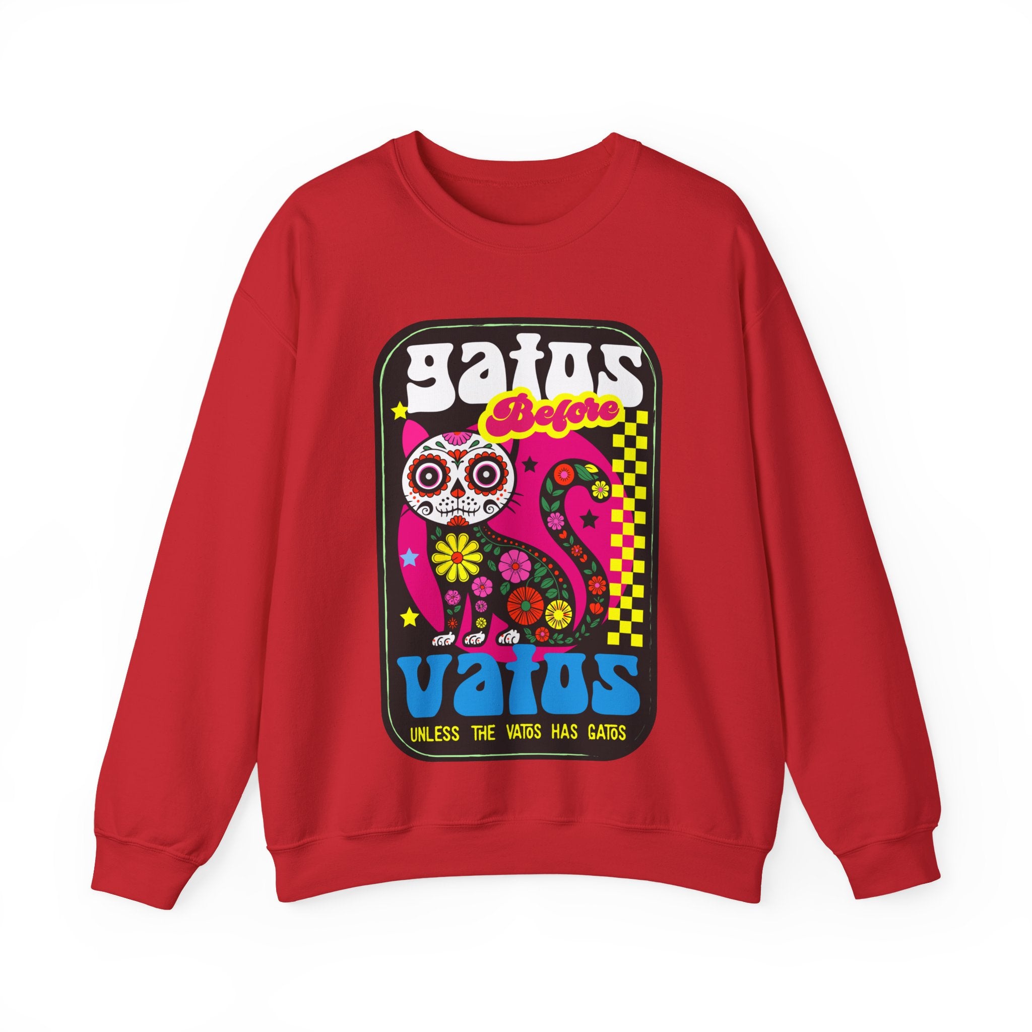 Gatos Vatos Day of the Dead Cat Crewneck Sweatshirt