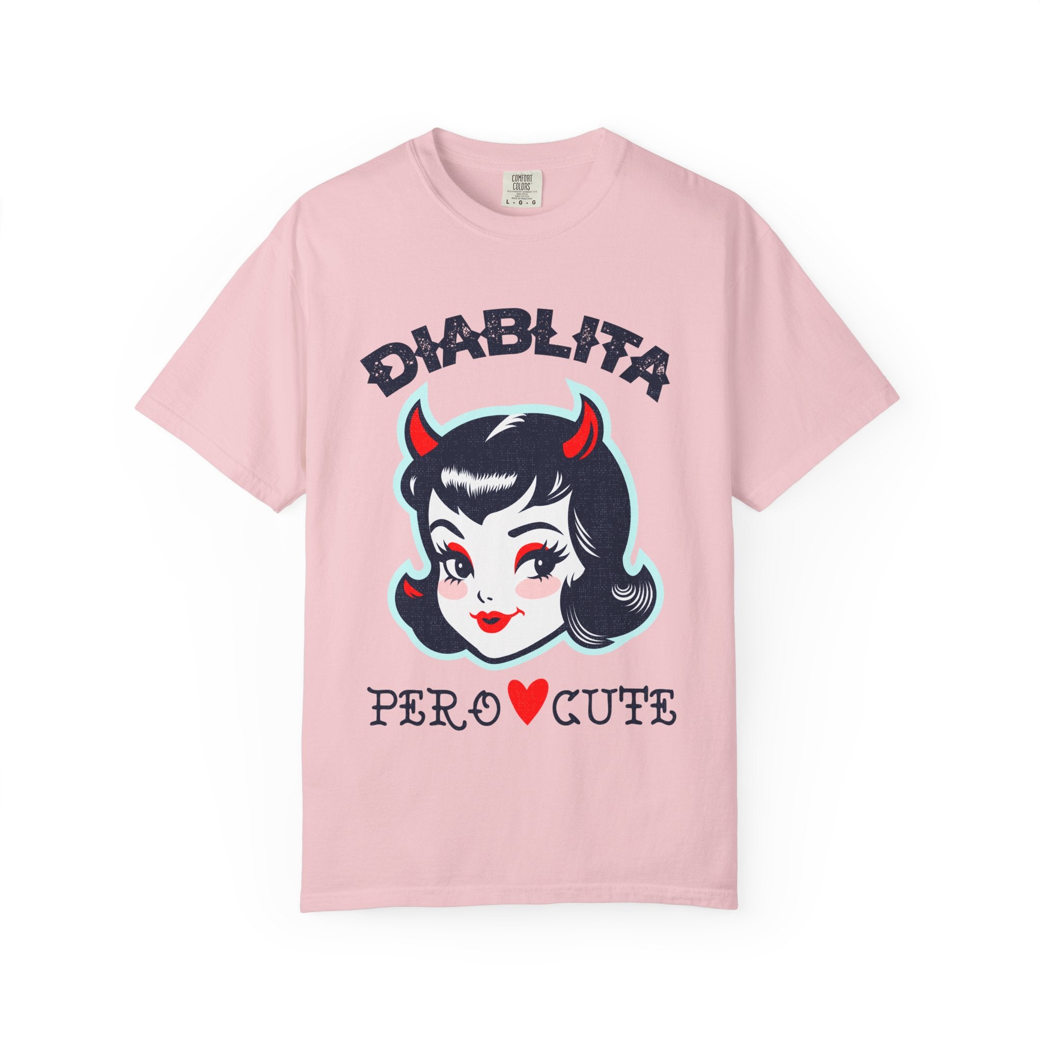 Diablita Pero Cute T-Shirt — Retro Devil Girl Graphic Tee