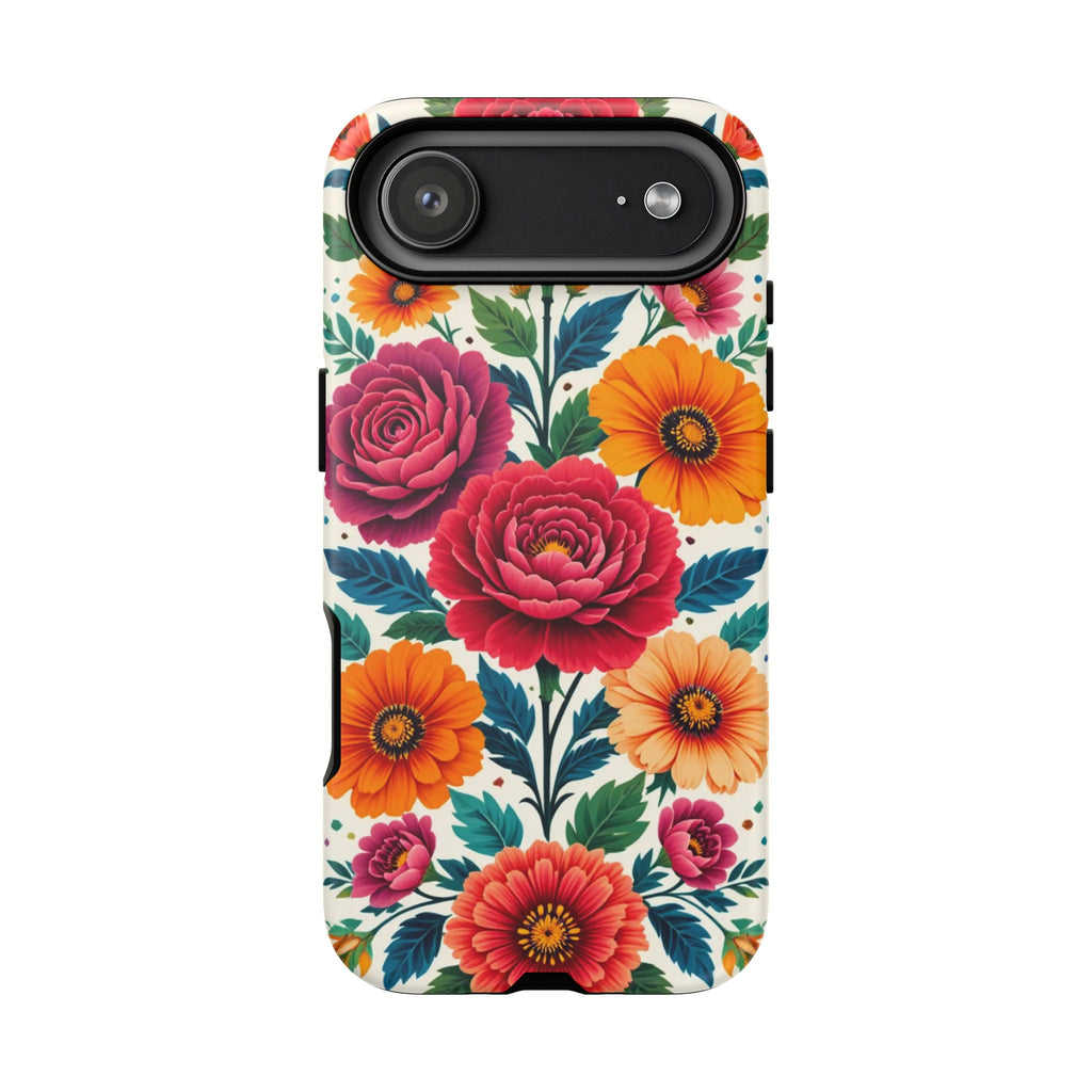 Floral Tough Case — Vibrant Rose & Marigold Phone Case