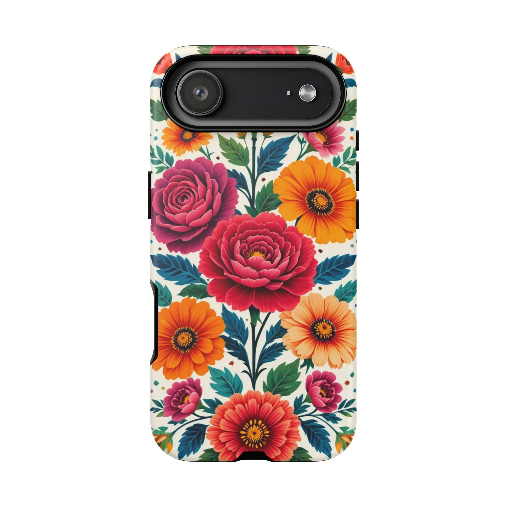 Floral Tough Case — Vibrant Rose & Marigold Phone Case