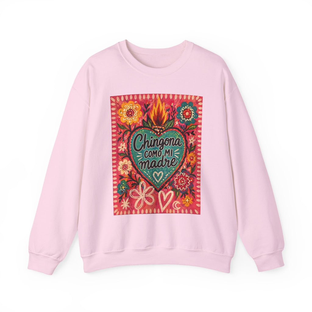 Chingona Como Mi Madre Sweatshirt — Floral Mexican Folk Art Crewneck