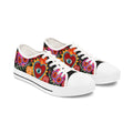 Women's Low Top Sneakers — Vibrant Heart & Eye Floral Pattern