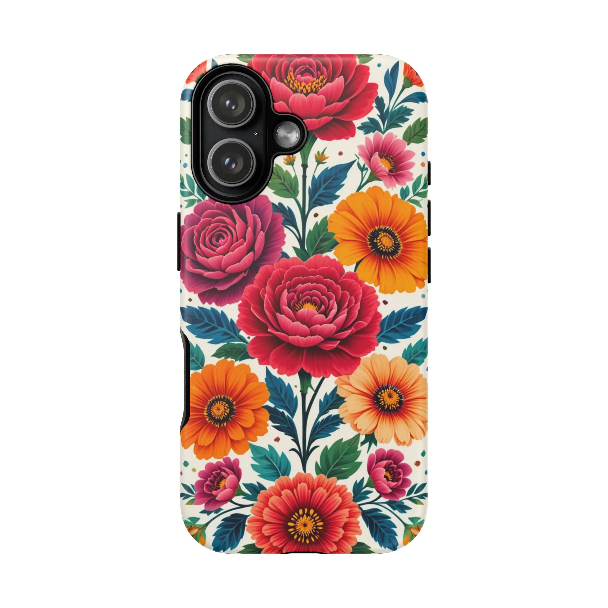 Floral Tough Case — Vibrant Rose & Marigold Phone Case