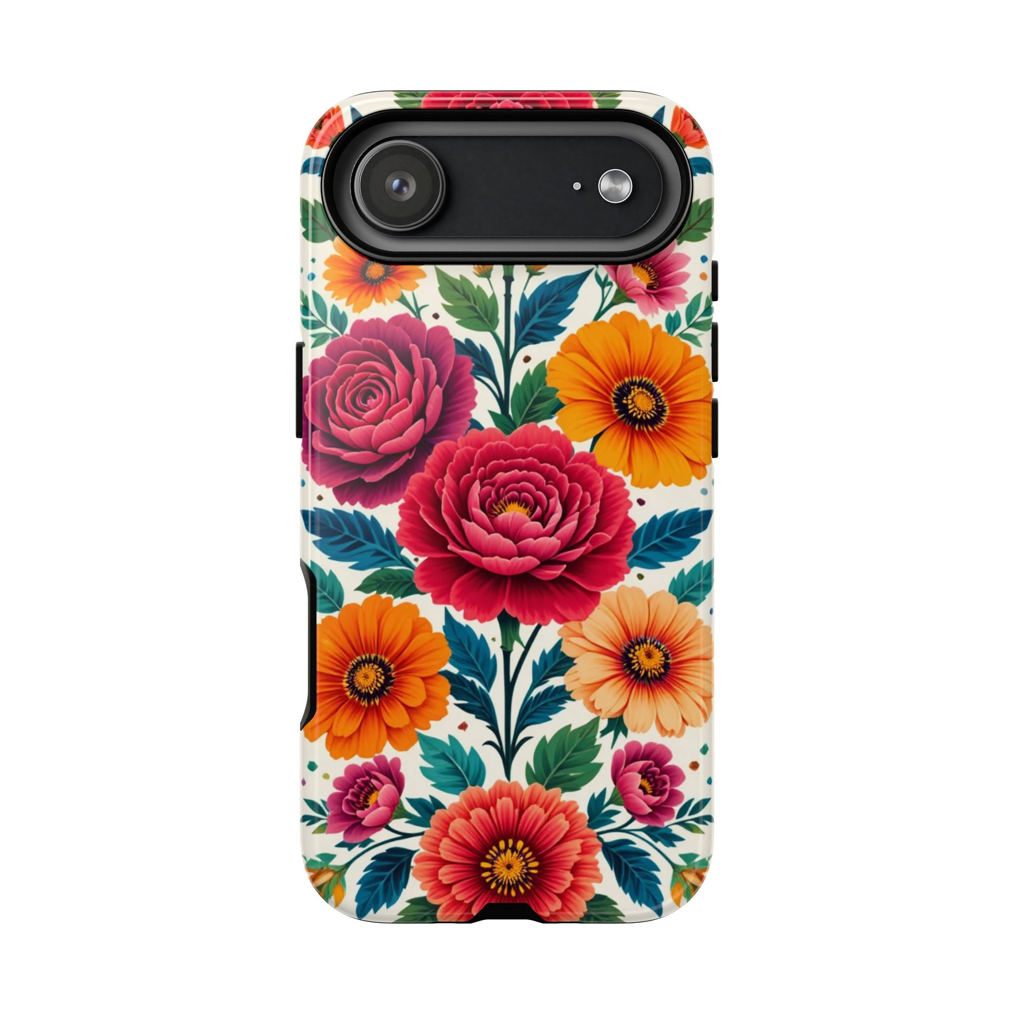 Floral Tough Case — Vibrant Rose & Marigold Phone Case