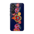 Blue Sugar Skull Floral Phone Case — Day of the Dead Protective Case