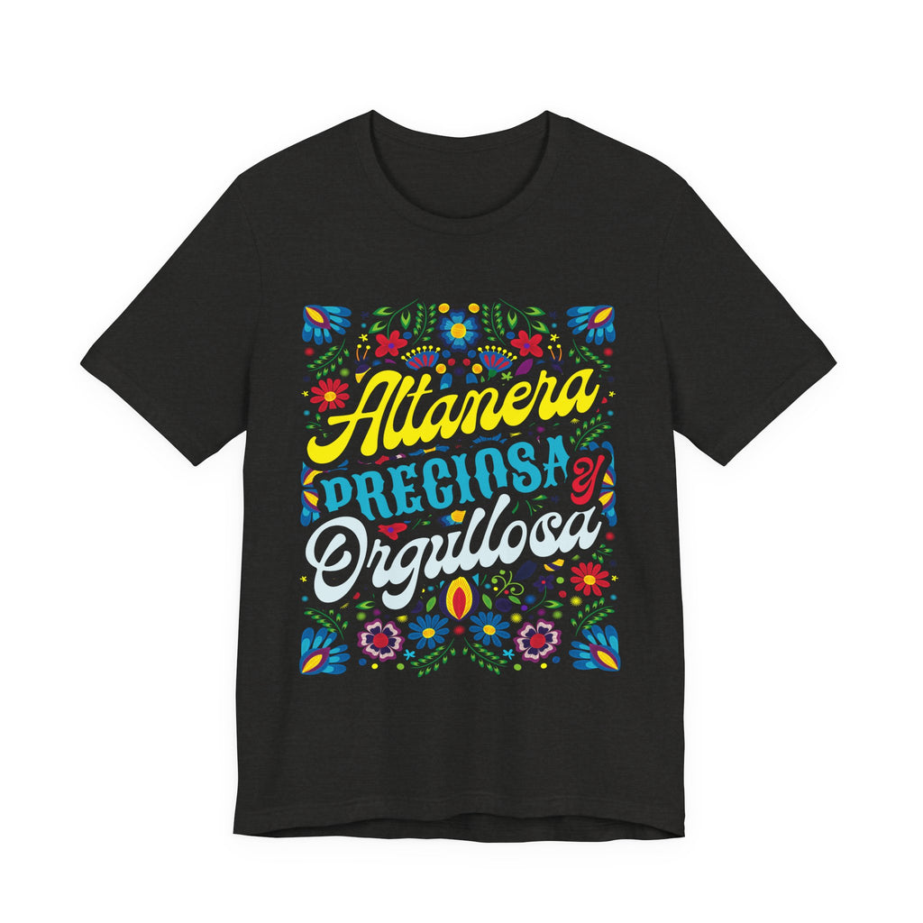 Mexican folk-art floral graphic tee for Latina women - Bella Canvas unisex fit