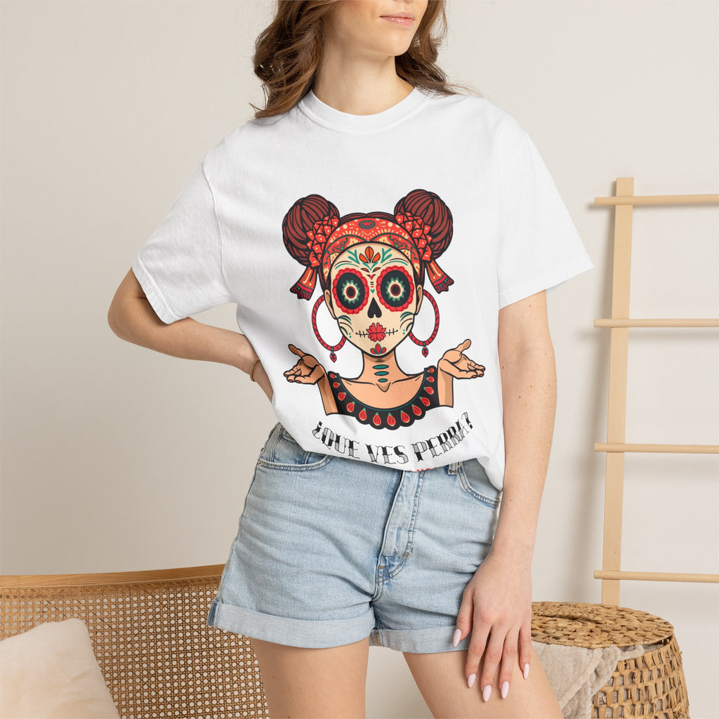 T-Shirt — Día de los Muertos Sugar Skull Girl “Hold My Hoops” Graphic Tee