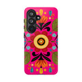 Floral Folk Art Tough Case — Bright Pink Protective Phone Case